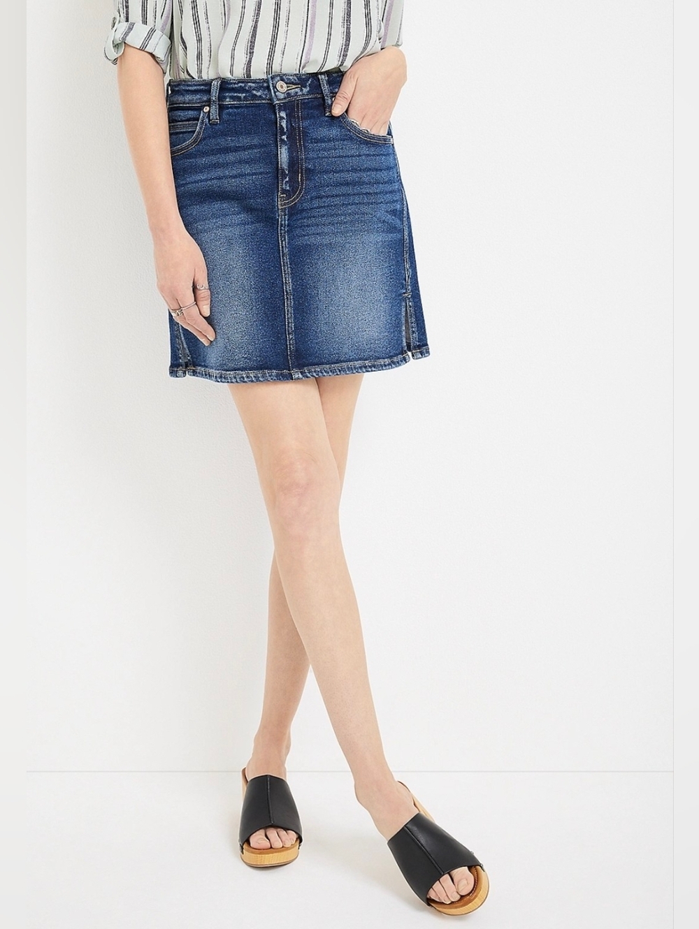 Kancan Blue Denim Mini Skirt